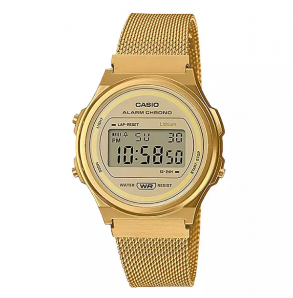 Jam digital dengan tali mesh berwarna